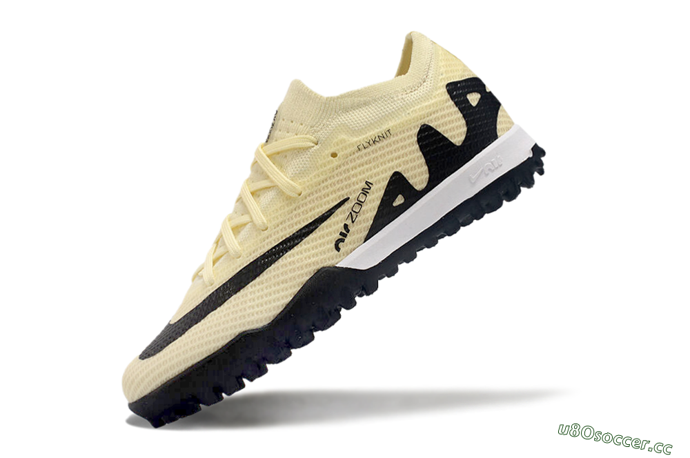 Kids Nike Air Zoom Mercurial Vapor 15 Elite TF Artificial Turf Low-Tops Football Shoes - Beige/Black/White 4