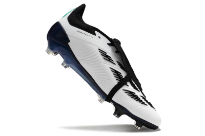 Men's Adidas Predator Elite Foldover Tongue FG Firm Ground Low-Tops Football Boots - White/Jade/Black