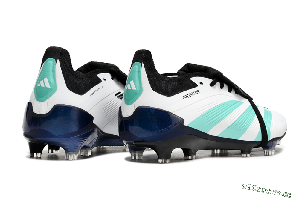 Men's Adidas Predator Elite Foldover Tongue FG Firm Ground Low-Tops Football Boots - White/Jade/Black 6