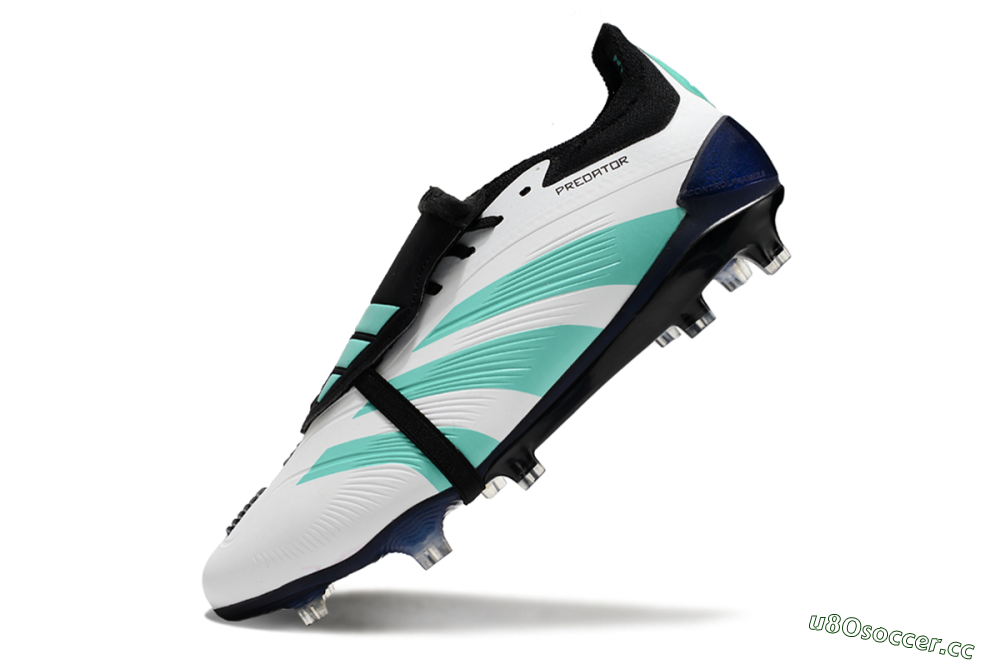 Men's Adidas Predator Elite Foldover Tongue FG Firm Ground Low-Tops Football Boots - White/Jade/Black 5