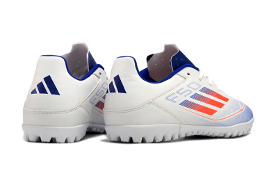 Men's Adidas F50 Club TF Artificial Turf Low-Tops Football Shoes - White/Blue/Red