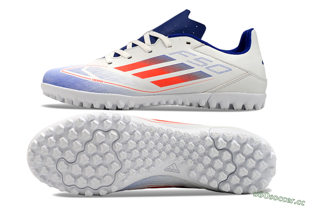 Men's Adidas F50 Club TF Artificial Turf Low-Tops Football Shoes - White/Blue/Red 1