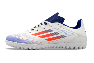 Men's Adidas F50 Club TF Artificial Turf Low-Tops Football Shoes - White/Blue/Red