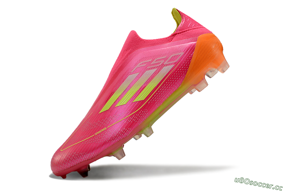 Men's Adidas F50 Elite FG Firm Ground Low-Tops Football Boots - Pink/Yellow/Orange 5
