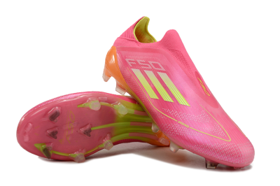 Men's Adidas F50 Elite FG Firm Ground Low-Tops Football Boots - Pink/Yellow/Orange