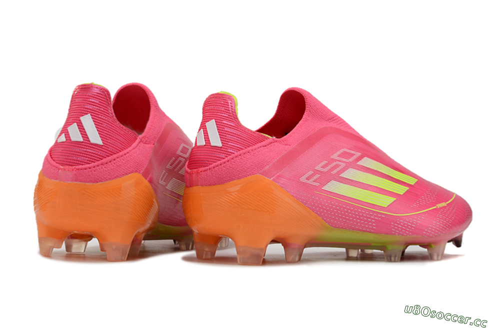 Men's Adidas F50 Elite FG Firm Ground Low-Tops Football Boots - Pink/Yellow/Orange 6