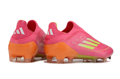 Men's Adidas F50 Elite FG Firm Ground Low-Tops Football Boots - Pink/Yellow/Orange