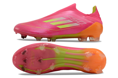 Men's Adidas F50 Elite FG Firm Ground Low-Tops Football Boots - Pink/Yellow/Orange