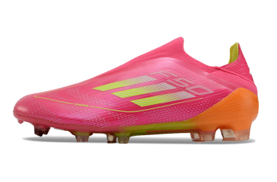 Men's Adidas F50 Elite FG Firm Ground Low-Tops Football Boots - Pink/Yellow/Orange