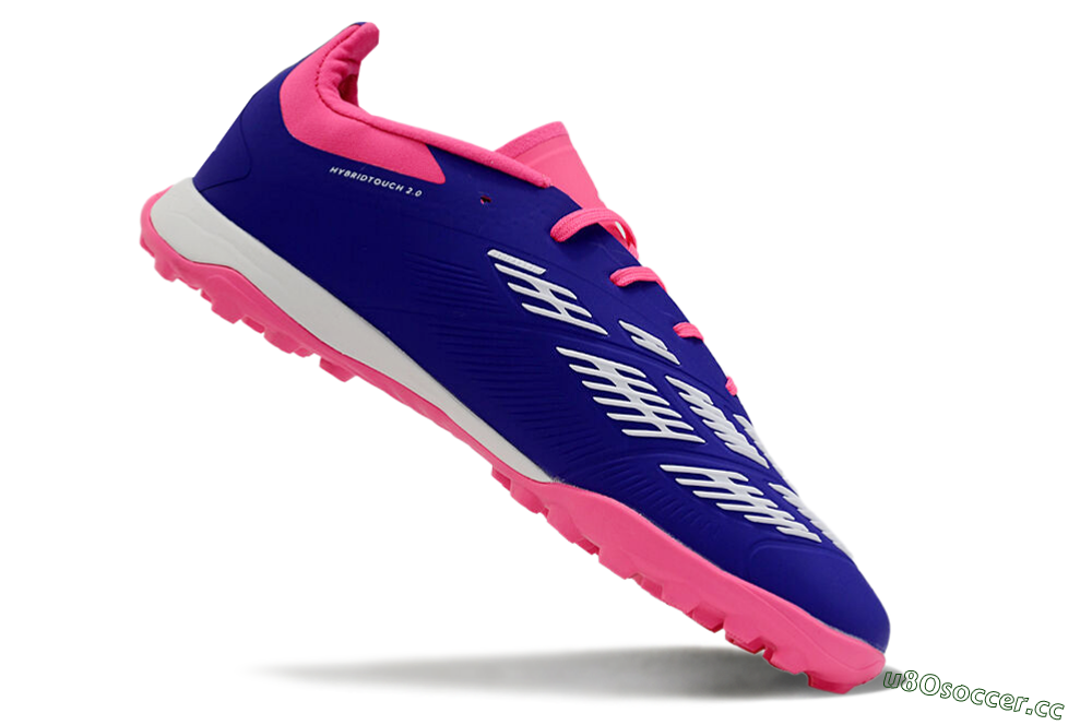 Unisex Adidas Predator 24 Elite TF Artificial Turf Low-Tops Football Shoes - Blue/White/Pink 4