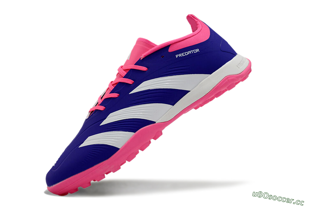 Unisex Adidas Predator 24 Elite TF Artificial Turf Low-Tops Football Shoes - Blue/White/Pink 5
