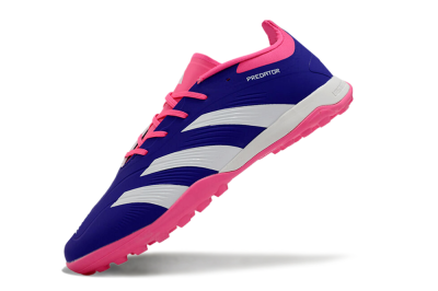 Unisex Adidas Predator 24 Elite TF Artificial Turf Low-Tops Football Shoes - Blue/White/Pink