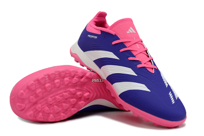 Unisex Adidas Predator 24 Elite TF Artificial Turf Low-Tops Football Shoes - Blue/White/Pink