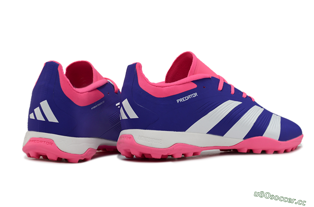 Unisex Adidas Predator 24 Elite TF Artificial Turf Low-Tops Football Shoes - Blue/White/Pink 6