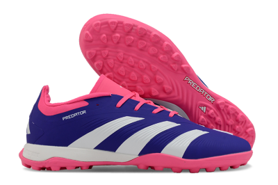 Unisex Adidas Predator 24 Elite TF Artificial Turf Low-Tops Football Shoes - Blue/White/Pink