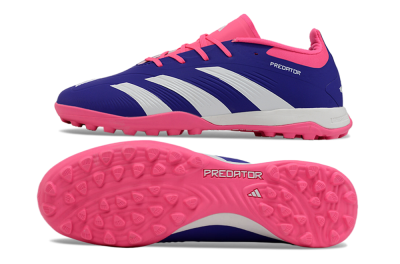 Unisex Adidas Predator 24 Elite TF Artificial Turf Low-Tops Football Shoes - Blue/White/Pink