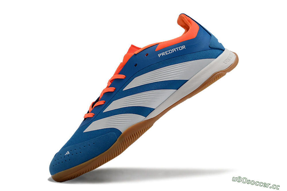 Men's Adidas Predator 24 Elite IC Indoor & Futsal Low-Tops Football Shoes - Blue/White/Red 5