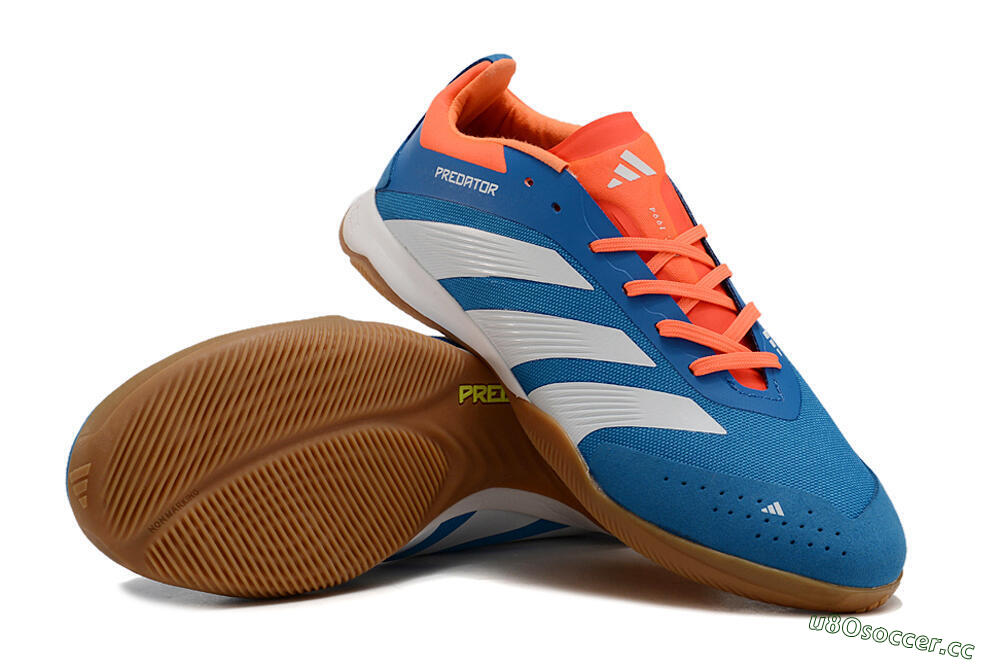 Men's Adidas Predator 24 Elite IC Indoor & Futsal Low-Tops Football Shoes - Blue/White/Red 3