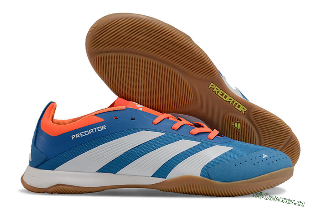 Men's Adidas Predator 24 Elite IC Indoor & Futsal Low-Tops Football Shoes - Blue/White/Red 2