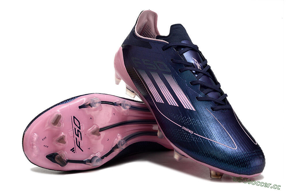 Men's Adidas F50 Elite FG Firm Ground Low-Tops Football Boots - Blue/Pink/Black 3