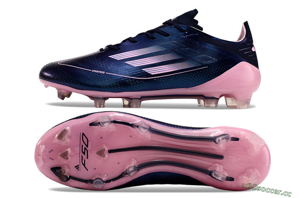 Men's Adidas F50 Elite FG Firm Ground Low-Tops Football Boots - Blue/Pink/Black 1