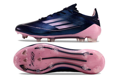 Men's Adidas F50 Elite FG Firm Ground Low-Tops Football Boots - Blue/Pink/Black
