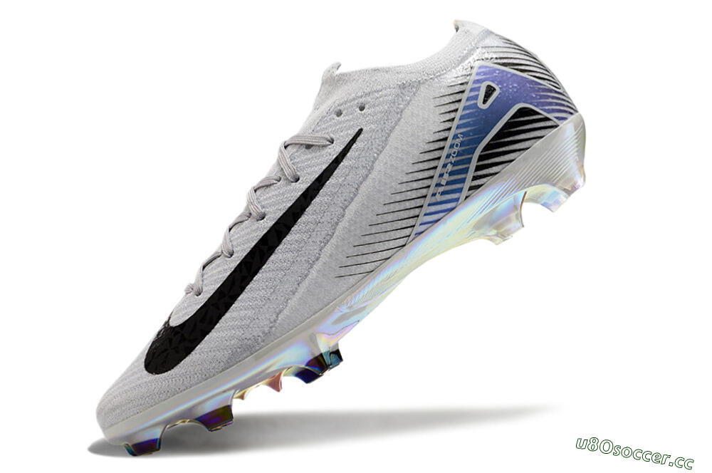 Men's Nike Air Zoom Mercurial Vapor 16 Elite FG Firm Ground Low-Tops Football Boots - Grey/Black/Blue 5