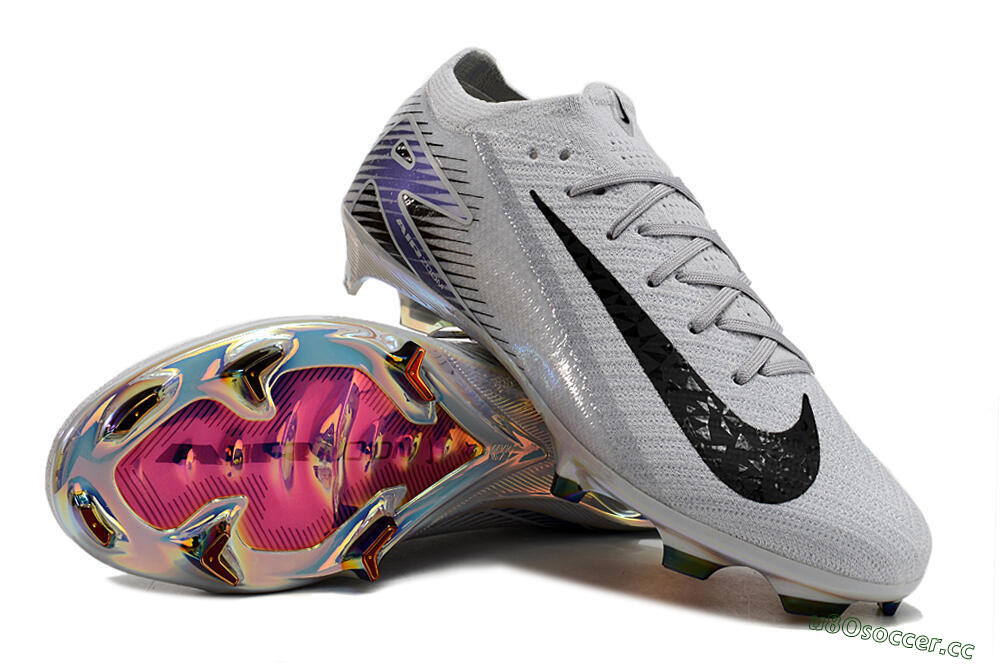 Men's Nike Air Zoom Mercurial Vapor 16 Elite FG Firm Ground Low-Tops Football Boots - Grey/Black/Blue 3