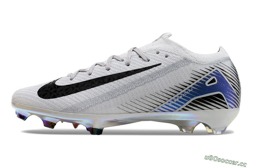 Men's Nike Air Zoom Mercurial Vapor 16 Elite FG Firm Ground Low-Tops Football Boots - Grey/Black/Blue 0
