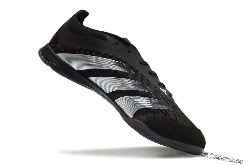 Men's Adidas Predator 24 Elite IC Indoor & Futsal Low-Tops Football Shoes - Black/Silver 4