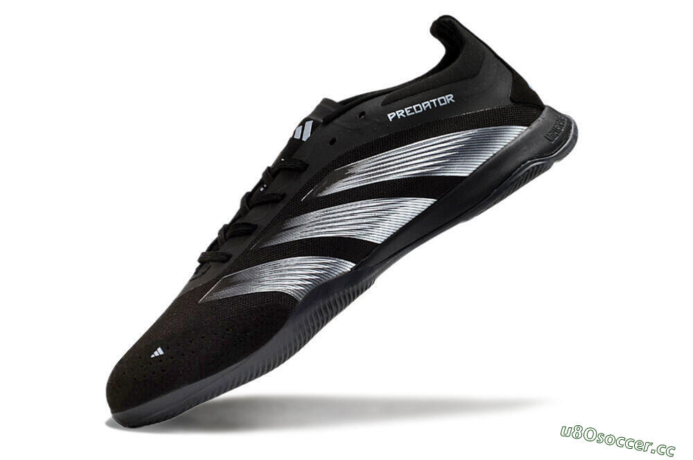 Men's Adidas Predator 24 Elite IC Indoor & Futsal Low-Tops Football Shoes - Black/Silver 5