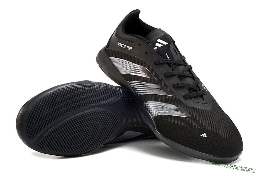 Men's Adidas Predator 24 Elite IC Indoor & Futsal Low-Tops Football Shoes - Black/Silver 3