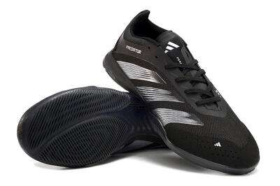 Men's Adidas Predator 24 Elite IC Indoor & Futsal Low-Tops Football Shoes - Black/Silver