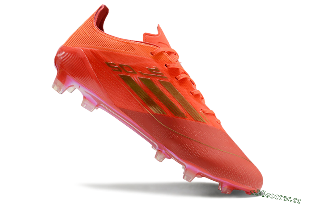 Men's Adidas F50 Elite FG Firm Ground Low-Tops Football Boots - Red/Gold 4