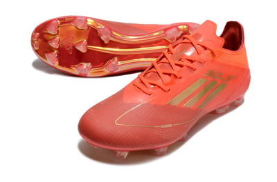 Men's Adidas F50 Elite FG Firm Ground Low-Tops Football Boots - Red/Gold