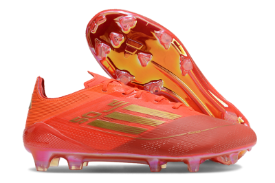 Men's Adidas F50 Elite FG Firm Ground Low-Tops Football Boots - Red/Gold