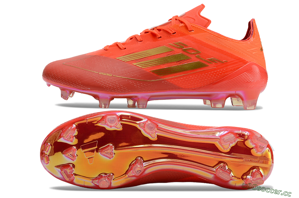 Men's Adidas F50 Elite FG Firm Ground Low-Tops Football Boots - Red/Gold 1