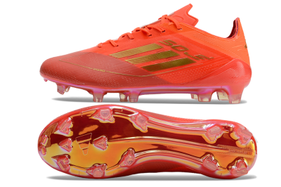 Men's Adidas F50 Elite FG Firm Ground Low-Tops Football Boots - Red/Gold