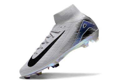 Men's Nike Air Zoom Mercurial Superfly 10 Elite FG Firm Ground High-Tops Football Boots - White/Black/Blue