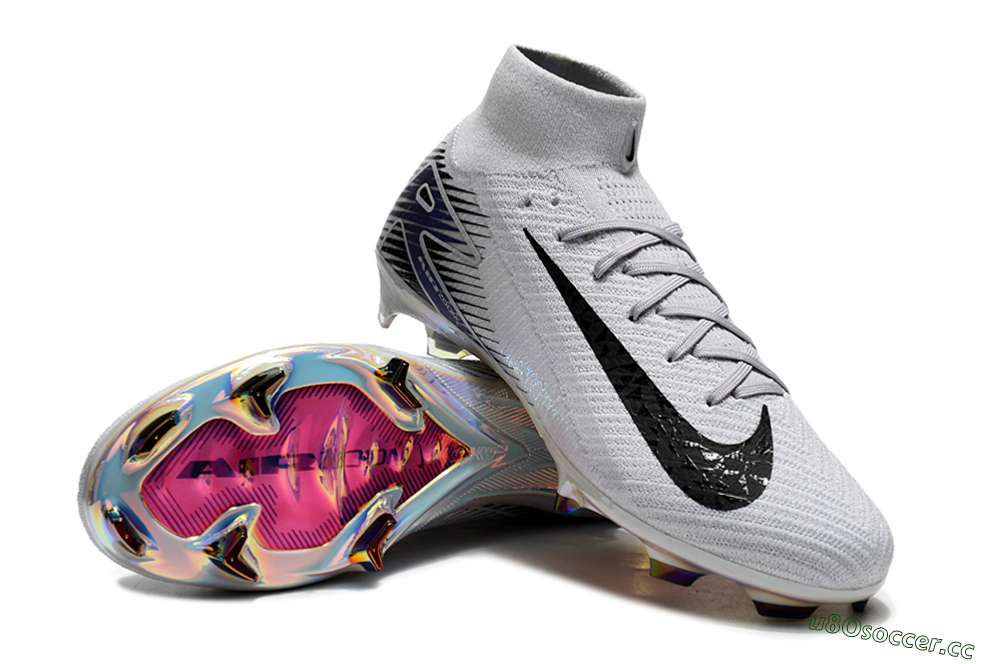 Men's Nike Air Zoom Mercurial Superfly 10 Elite FG Firm Ground High-Tops Football Boots - White/Black/Blue 3