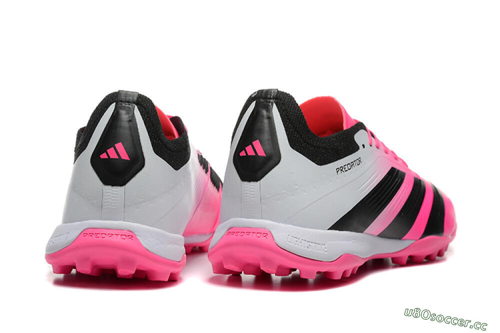 Men's Adidas Predator 24 Elite TF Artificial Turf Low-Tops Football Shoes - Pink/Black/White 6