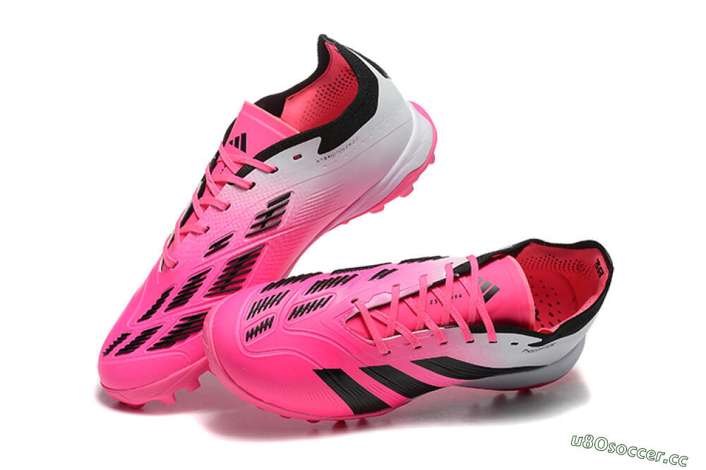 Men's Adidas Predator 24 Elite TF Artificial Turf Low-Tops Football Shoes - Pink/Black/White 3