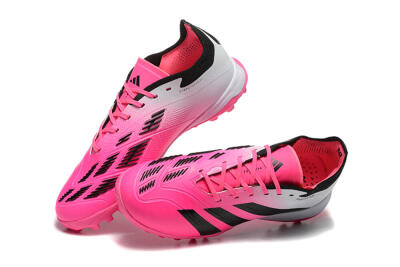 Men's Adidas Predator 24 Elite TF Artificial Turf Low-Tops Football Shoes - Pink/Black/White