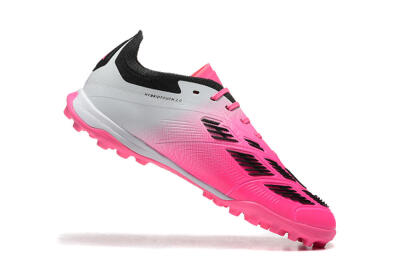 Men's Adidas Predator 24 Elite TF Artificial Turf Low-Tops Football Shoes - Pink/Black/White