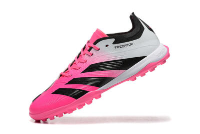 Men's Adidas Predator 24 Elite TF Artificial Turf Low-Tops Football Shoes - Pink/Black/White