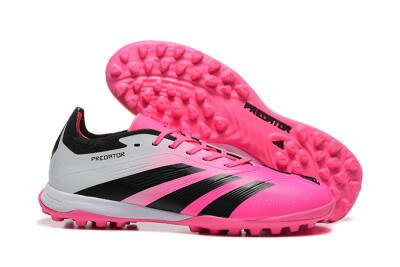 Men's Adidas Predator 24 Elite TF Artificial Turf Low-Tops Football Shoes - Pink/Black/White
