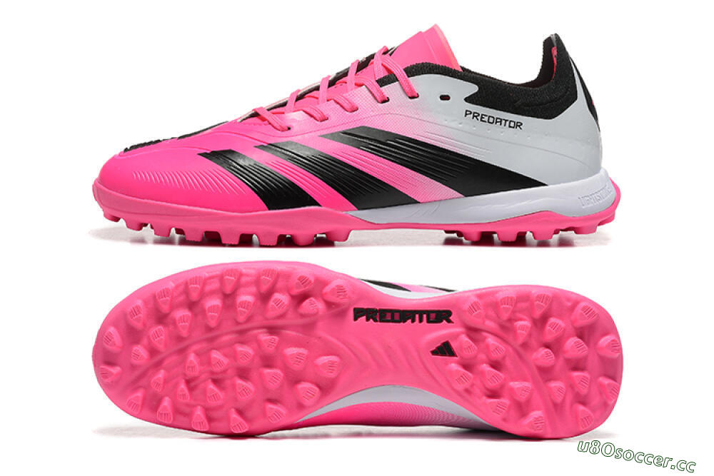 Men's Adidas Predator 24 Elite TF Artificial Turf Low-Tops Football Shoes - Pink/Black/White 1