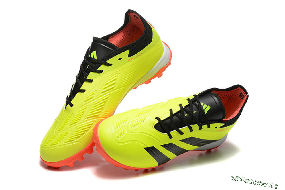Men's Adidas Predator 24 Elite TF Artificial Turf Low-Tops Football Shoes - Yellow/Black/Red 3