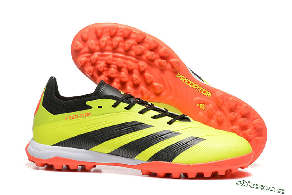 Men's Adidas Predator 24 Elite TF Artificial Turf Low-Tops Football Shoes - Yellow/Black/Red 2