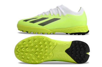 Kids Adidas X Speedportal .1 TF Artificial Turf Low-Tops Football Shoes - Yellow/Black/White